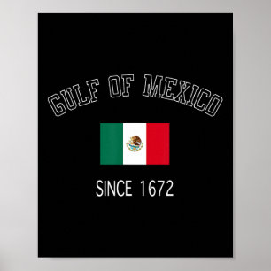Poster Golfe Rétro Du Mexique Depuis 1672 Drapeau Mexicai