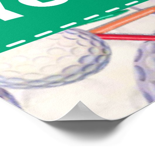 Poster Golfer ; balles de golf et Motif Tee - shirt (Coin)