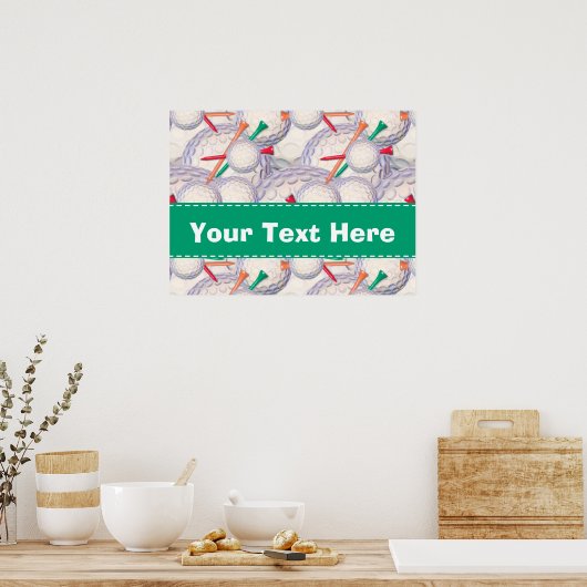 Poster Golfer ; balles de golf et Motif Tee - shirt (Cuisine)