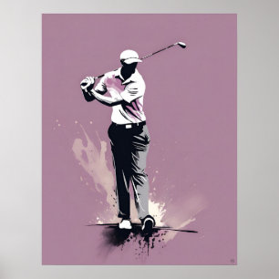 Poster Golfer - Golf Art Imprimer