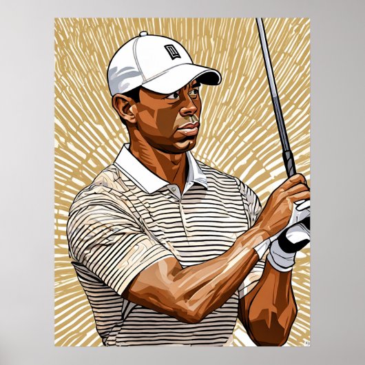 Poster Golfer - Golf Art Imprimer (Devant)