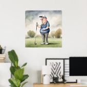 Poster Golfer - Golf Art Print (Bureau à domicile)