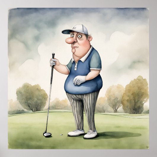 Poster Golfer - Golf Art Print (Devant)