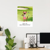 Poster Golfer is on putting green for Siamese Cat lovers (Bureau à domicile)