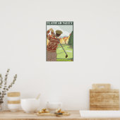 Poster Golfer Scene - Lac Flathead, Montana (Cuisine)