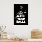 POSTER GOLFER, TOUJOURS LAVER VOS BALLES (Cuisine)