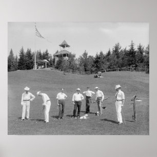 Poster Golfers du New Hampshire, 1910. Photo vintage