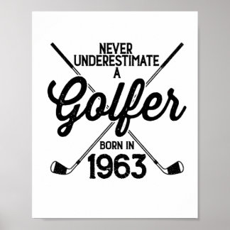 Poster Golfeur de 60 ans Golfing de 1963 de 60e Golfeur