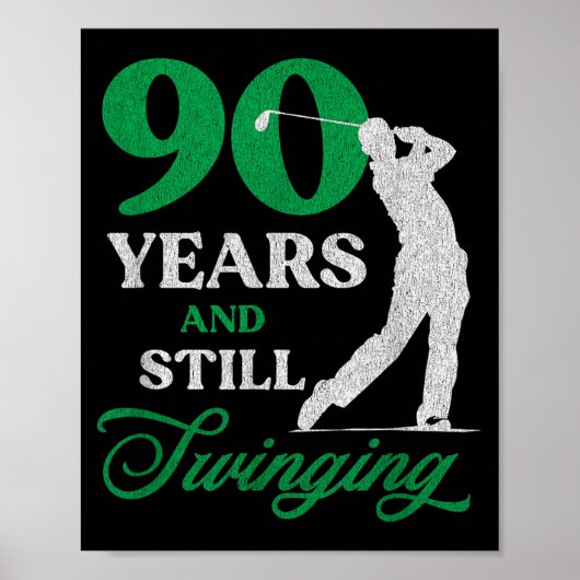 Poster Golfeur de 90 ans_ Citation de golf Golf 90e (Devant)