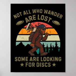 Poster Golfeur de disque Sasquatch Drôle de golf de disqu