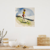 Poster Golfeur effilé - Golf Art Imprimer (Cuisine)
