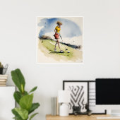 Poster Golfeur effilé - Golf Art Imprimer (Bureau à domicile)