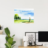 Poster Golfeur en aquarelle de golf (Bureau à domicile)