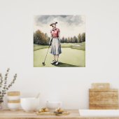 Poster Golfeur gothique - Golf Art Imprimer (Cuisine)