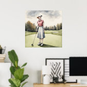 Poster Golfeur gothique - Golf Art Imprimer (Bureau à domicile)