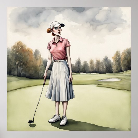 Poster Golfeur gothique - Golf Art Imprimer (Devant)