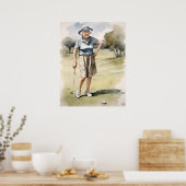 Poster Golfeur senior - Art Golf Imprimer (Cuisine)
