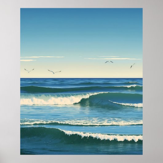 Poster Golven Dansende sous le ciel (Devant)