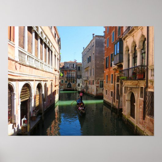 Poster Gondolier à Venise, Italie (Devant)