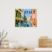 Poster Gondolier dans Canal à Venise ITALIE (Cuisine)