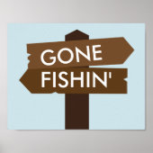 Poster Gone Fishin' Themed Sign (Devant)