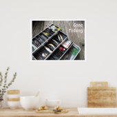 Poster "Gone Fishing" Boîte ouverte de remorquage sur qua (Cuisine)