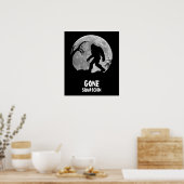 Poster Gone Squatchin, silhouette sasquatch avec lune (Cuisine)