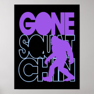 Poster Gone Squatchin - violet et bleu