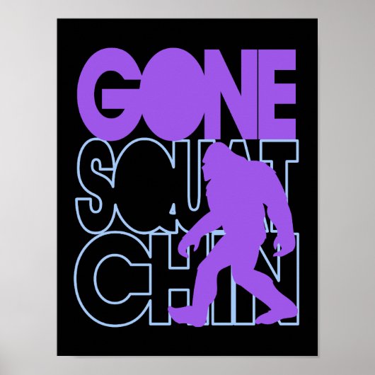 Poster Gone Squatchin - violet et bleu (Devant)