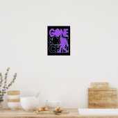 Poster Gone Squatchin - violet et bleu (Cuisine)