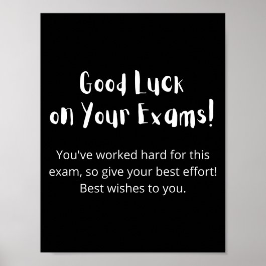 Poster Good Luck on Your Exams ! (Devant)
