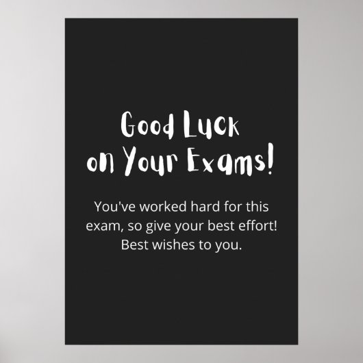 Poster Good Luck on Your Exams ! (Devant)