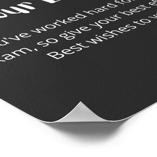 Poster Good Luck on Your Exams ! (Coin)