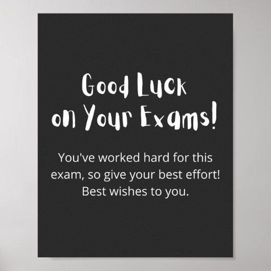 Poster Good Luck on Your Exams ! (Devant)