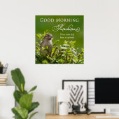 Poster - Good Morning Sunshine - Vogel in Struik (Thuiskantoor)