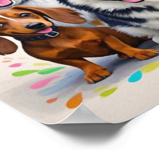 Poster Good Vibes et nez mouillé Jouer des doodles (Coin)