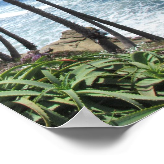 Poster Good Vibes Ocean Palm Trees Mur de sable (Coin)