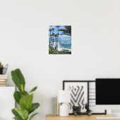 Poster Good Vibes Ocean Palm Trees Mur de sable (Bureau à domicile)