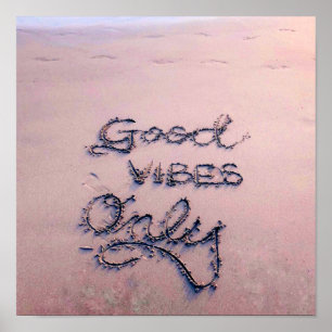Poster Good Vibes Only Beach et Sable