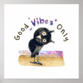Poster Good Vibes Only with Curious Owl (Devant)