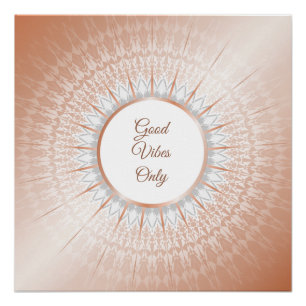 Poster "Good Vibes Seulement" Dit Rose Gold Mandala