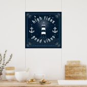 Poster Good Vibes Sq High Tides (24x24) (Cuisine)