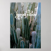 Poster Good Vibes | Tendance Rétro Été Désert Cactus (Devant)