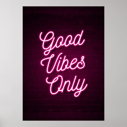 Poster Good Vibes uniquement (rose) (Devant)