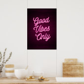 Poster Good Vibes uniquement (rose) (Cuisine)