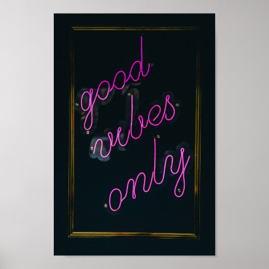 Poster Good Vibes Uniquement rose Lumières esthétique Typ (Devant)