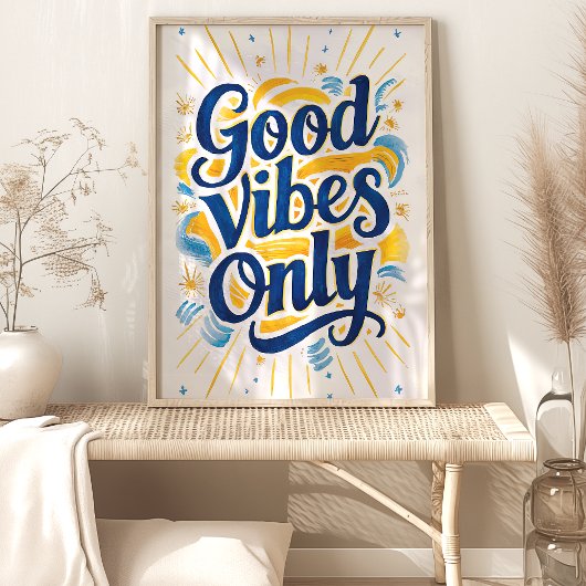 Poster Good Vibes uniquement : Sunshine Wall Art Imprimer