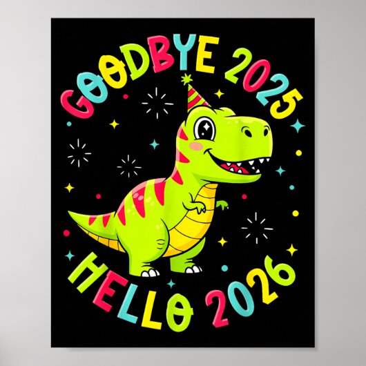 Poster Goodbye 2025 Hello 2026 Happy New Year 2026 Nye Cu (Devant)