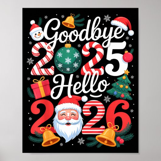 Poster Goodbye 2025 Hello 2026 Happy New Year Family Matc (Devant)