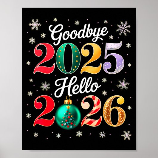 Poster Goodbye 2025 Hello 2026 Happy New Year's Eve Chris (Devant)